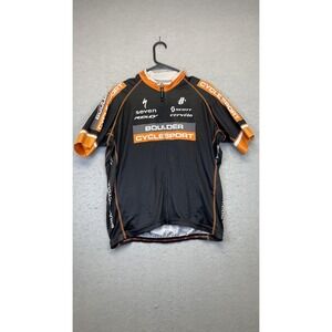 Hincapie Boulder Cycle Sport Jersey Mens 2XL Black Short Sleeve Full Zip Cycling